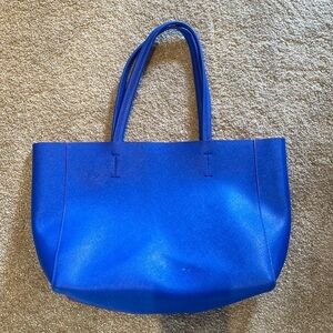Macy’s Bright Blue Tote Bag Pink Interior